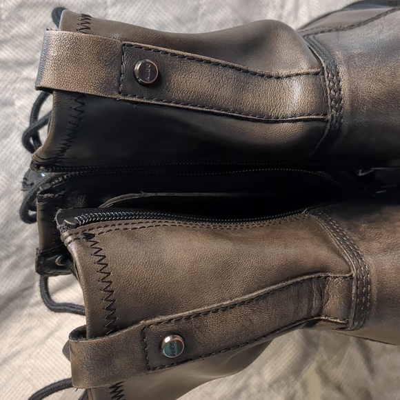 Aldo Metallic Brown Women's Combat Boots - Picture 14 of 16